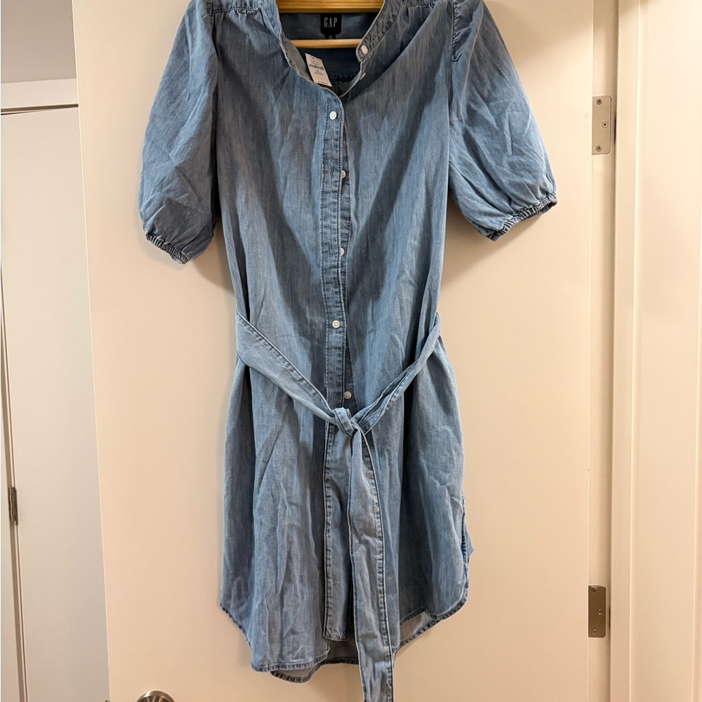 GAP Light Blue Button-Up Dress - Picture 2 of 5